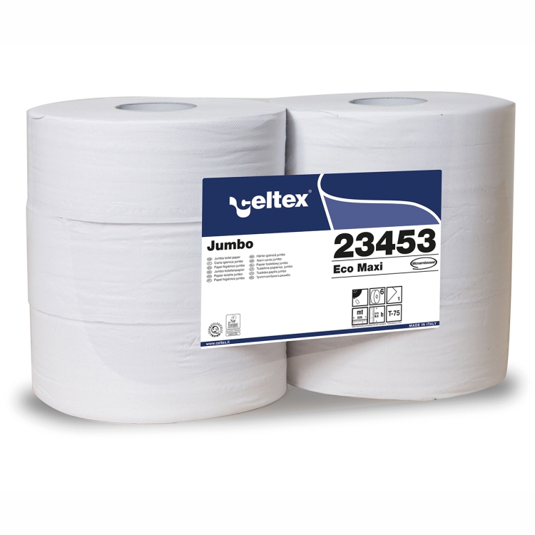 Toilettenpapier Großrolle 1-lagig, Recycling weiß, 470 m, perforiert, Maxi-Rolle, endlos | 6 Rollen