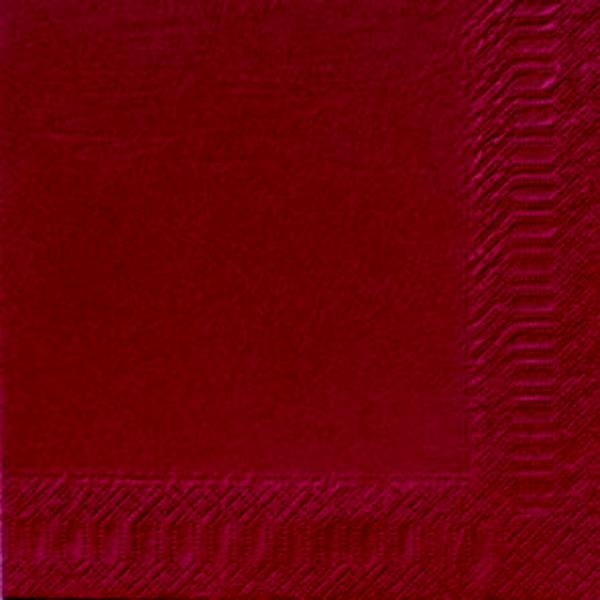 DUNI Zelltuch-Servietten 40 x 40 cm, 3-lagig, 1/4 Falz, 250 Stück/Pack | Uni Bordeaux 