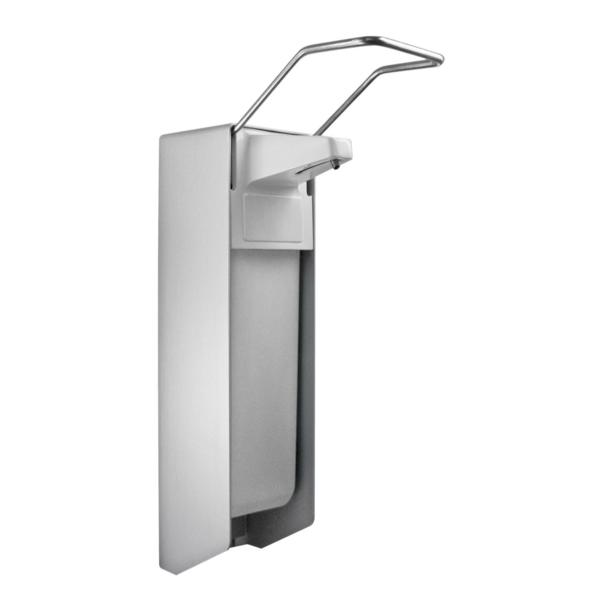 Armhebelspender für 1000-ml-Flaschen, Aluminium/Kunststoff, weiß/silber 