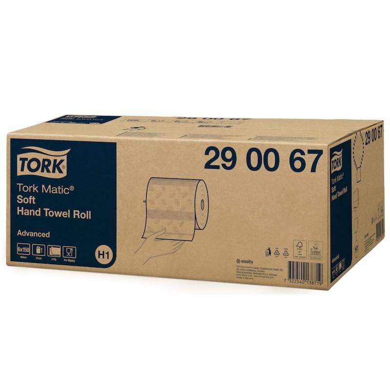 Papierhandtücher Rollenhandtücher Außenabrollung, 2-lagig, weiß, 150 m, "Tork Matic Advanced" | 6 Rollen/Karton 