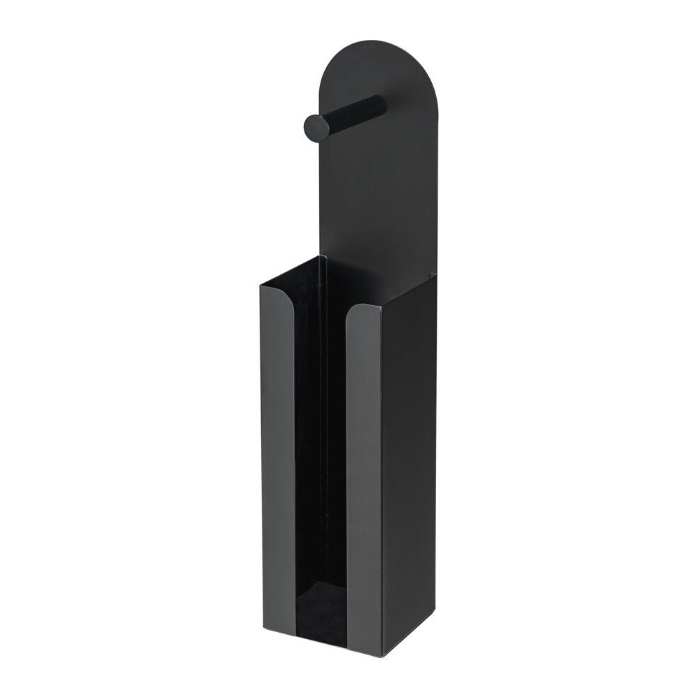 2in1 Toilettenpapier-Rollen-Ersatzhalter für 3 Rollen mit ToilettenpapierRollenhalter  für 1 Rolle, "Agira", Metall | schwarz 