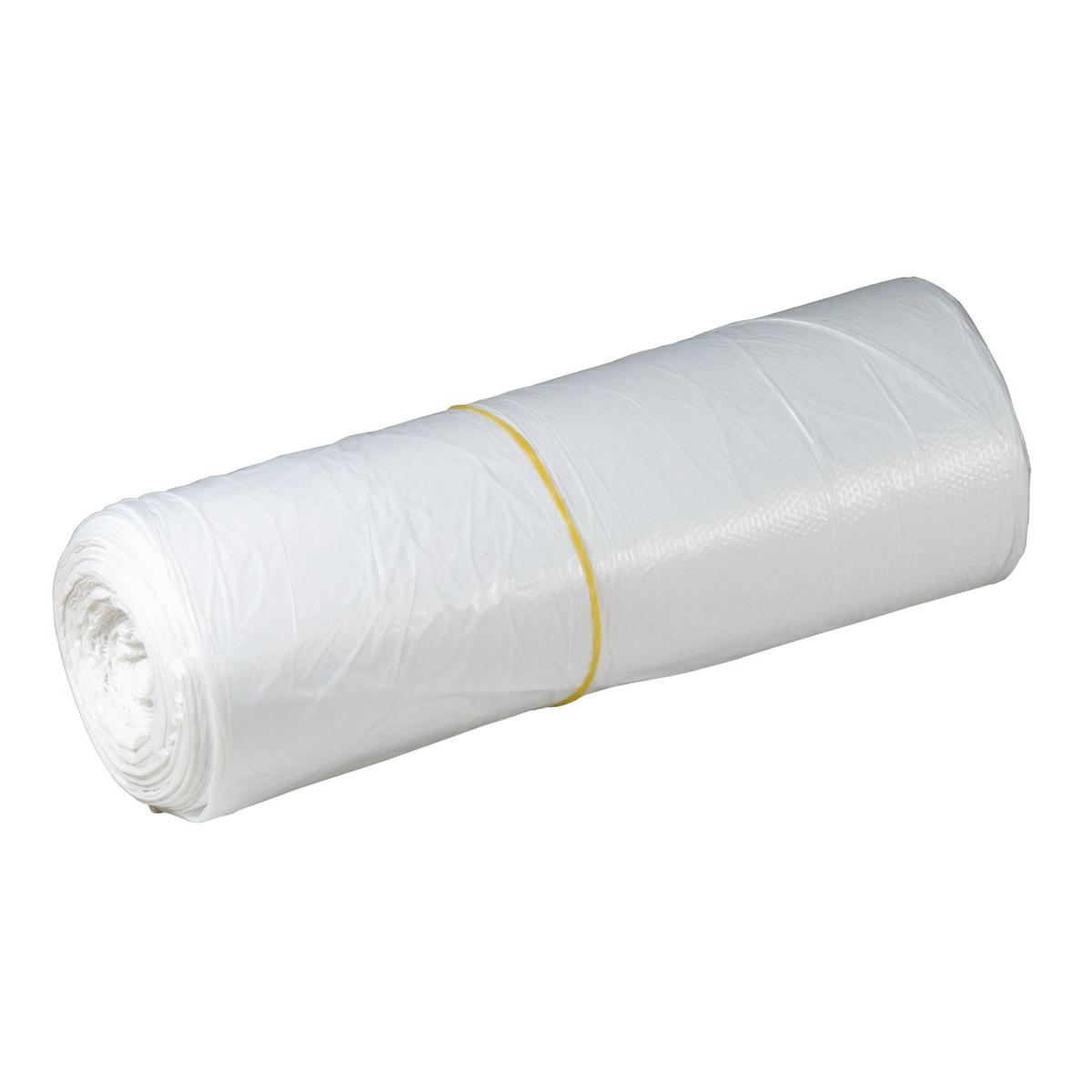 Müllsack   80 Liter,   6 µ HDPE, 630 x 850 mm, weiß | 40 Stück/Rolle 
