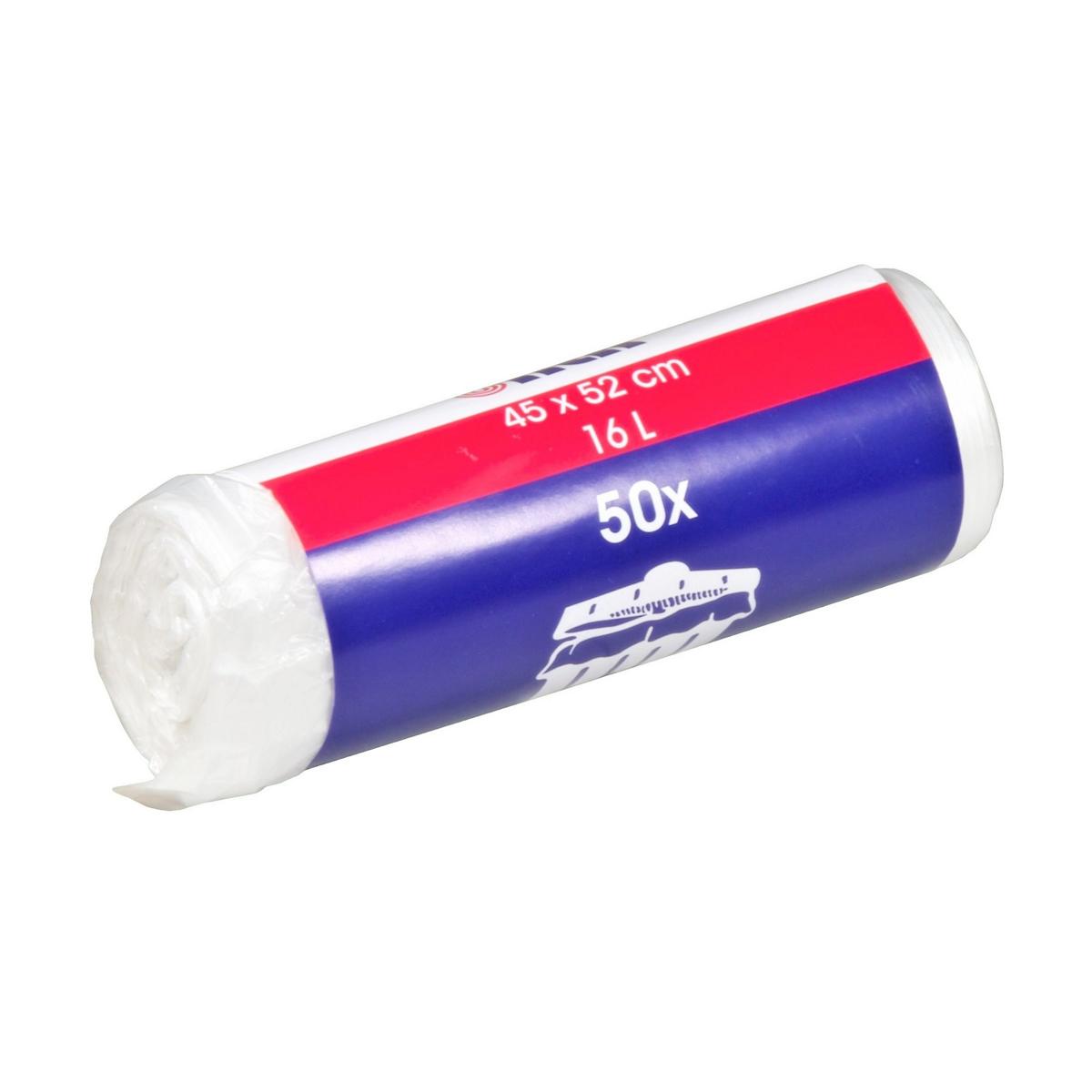 Müllbeutel  16-20 Liter, 5 µ, HDPE transparent, 450 x 520 mm | 50 Stück/Rolle