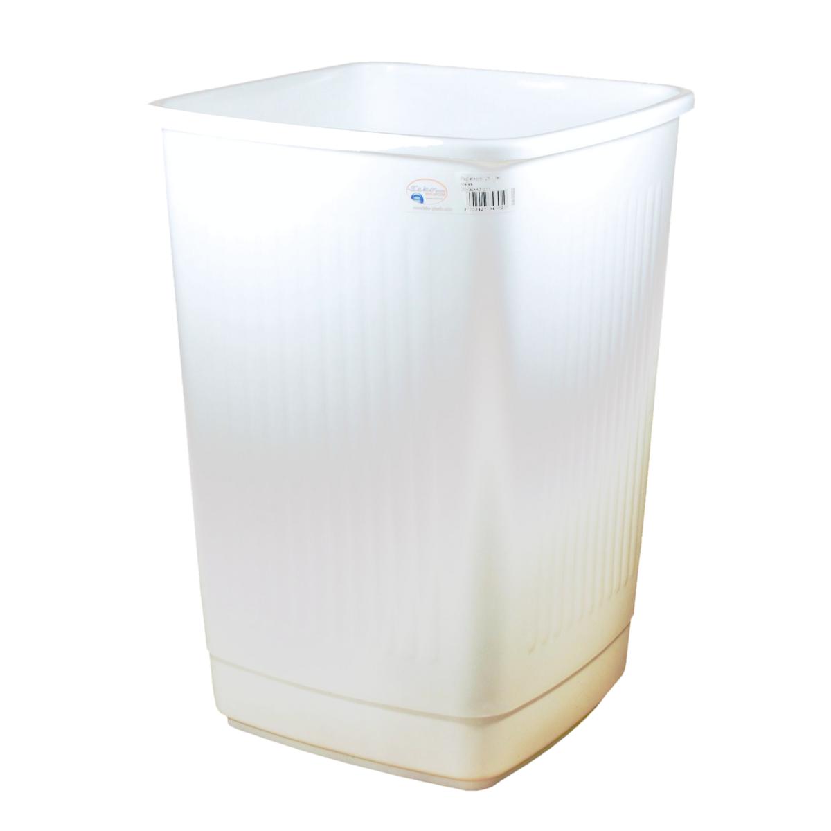 Abfallbehälter, Papierkorb 25 Liter eckig, geschlossen | weiß 
