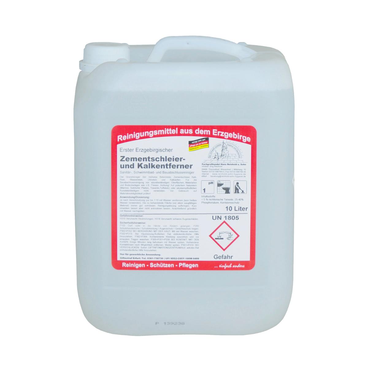 Erster Erzgebirgischer Zementschleier- und Kalkentferner | 10 Liter 
