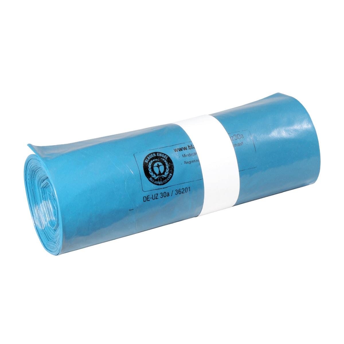 Müllsack   70 Liter, 61 µ, Typ 80, LDPE - Regenerat blau, 575 x 1000 mm | 25 Stück/Rolle 
