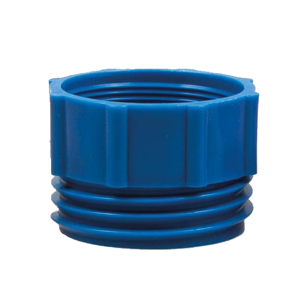 Adapter zwischen Hebepumpe/Fasspumpe und 200-Liter-Kunststoff-Fass, 2" Mauser | blau 
