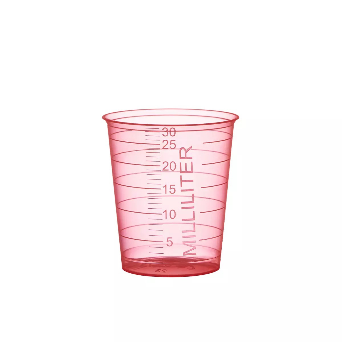 Einmal-Medizinbecher rot, graduiert, 30 ml | 80 Becher 