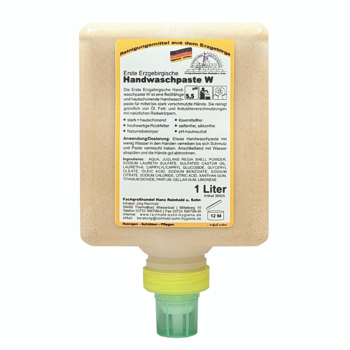 Erste Erzgebirgische Handwaschpaste W |  1-Liter-Patrone 