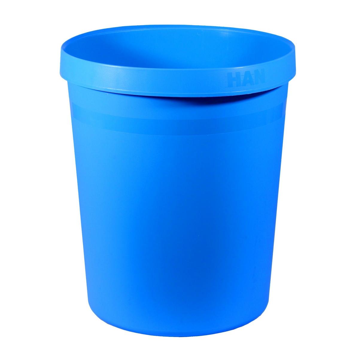 Abfallbehälter, Papierkorb rund, geschlossen, 18 Liter | hellblau 