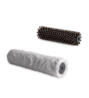 Zubehör/Ersatzteil: Floorwash Bürstenset für Floorwash Bodenreinigungsmaschine F35 | Farbe weiß+braun 
