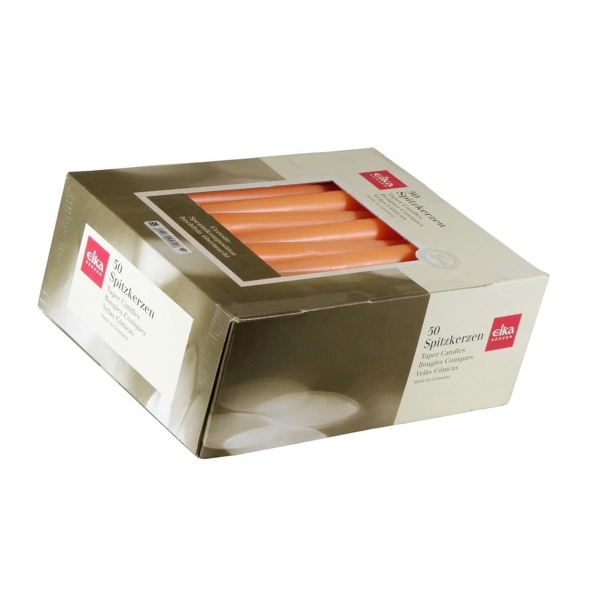 Spitzkerzen 245 x 24 mm, 50 Stück/Pack | Farbe apricot 