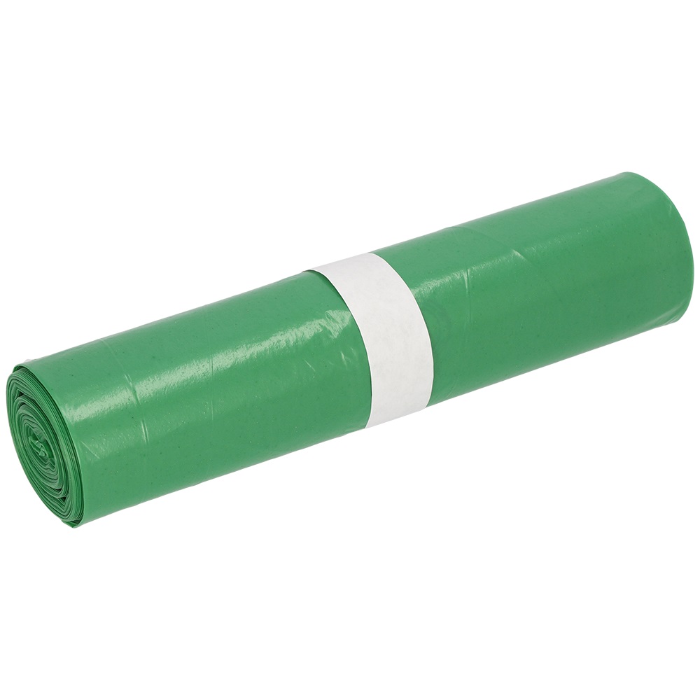 Müllsack   70 Liter,  29 µ, LPDE grün, 575 x 1000 mm | 25 Stück/Rolle 
