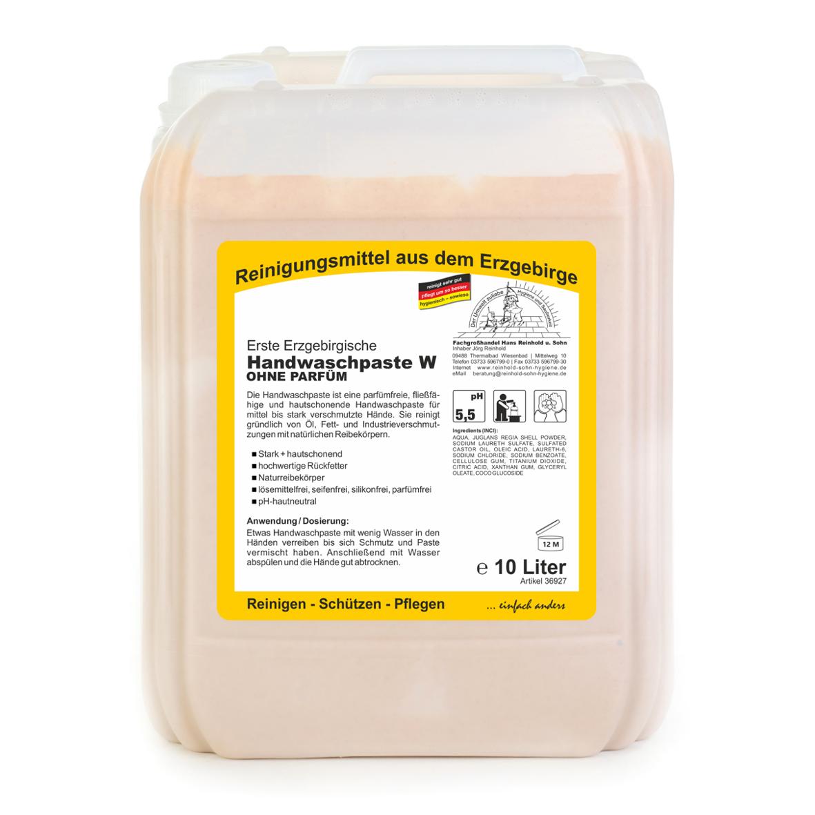 Erste Erzgebirgische Handwaschpaste W OHNE PARFÜM | 10 Liter 