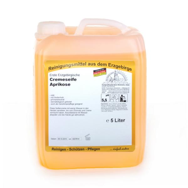 Erste Erzgebirgische Cremeseife Aprikose | 5 Liter 

