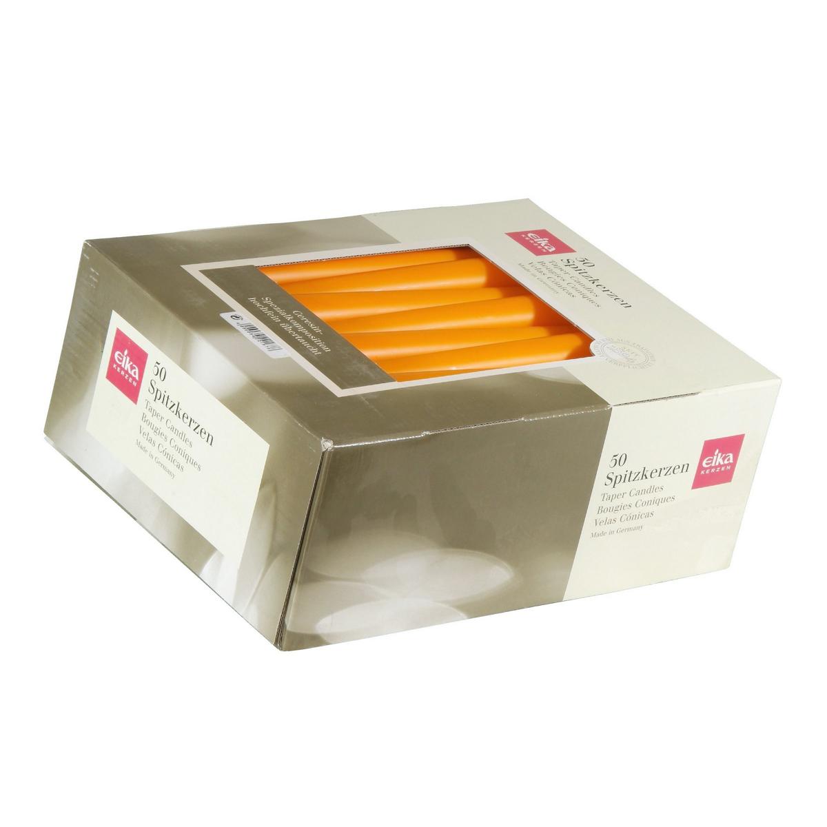 Spitzkerzen 245 x 24 mm, 50 Stück/Pack | Farbe orange 