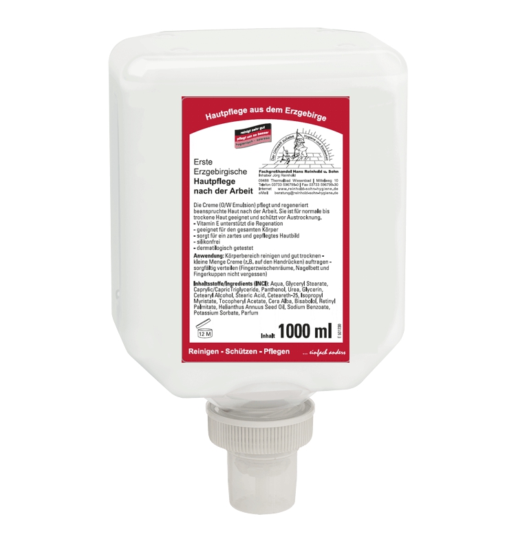 Erste Erzgebirgische Hautpflege nach der Arbeit | 1 Liter-Patrone 
