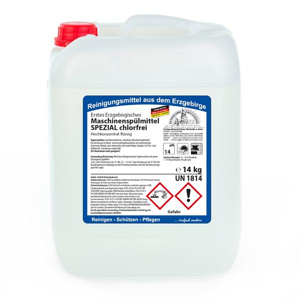 Erstes Erzgebirgisches Maschinenspülmittel SPEZIAL chlorfrei, Verschluss DIN 51 | 14 kg 
