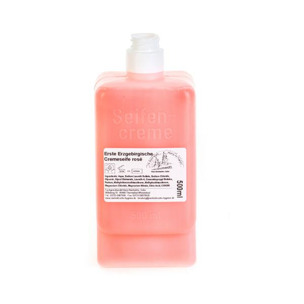 Erste Erzgebirgische Cremeseife rosé, mit Parfüm |   500 ml 

