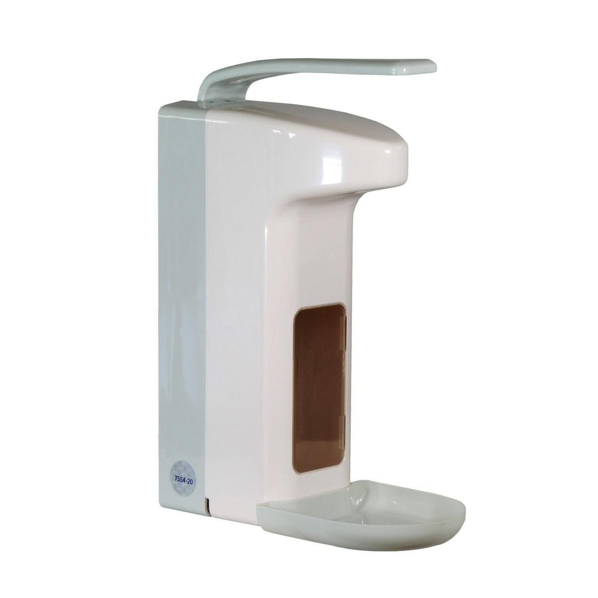 Armhebelspender für 1000-ml-Flaschen, Farbe weiß/grau
