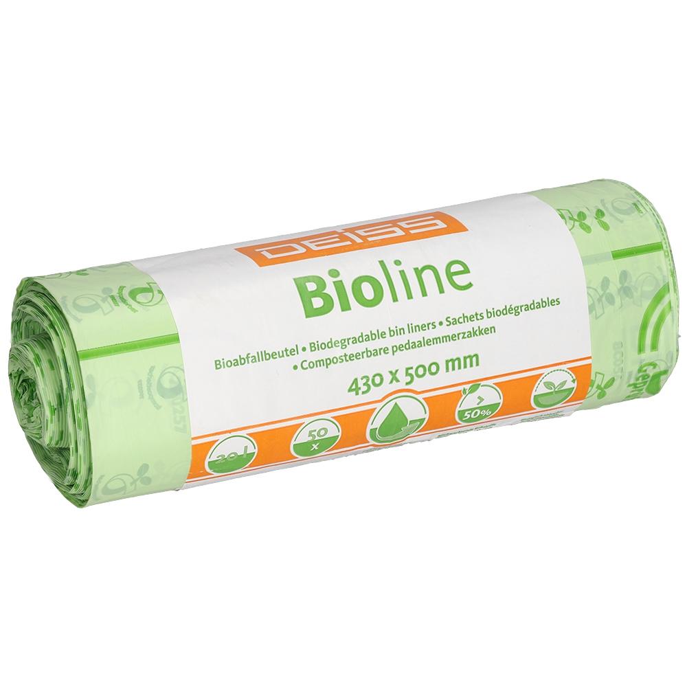 Müllbeutel  20 Liter, 18 µ, Bio-Müllbeutel Natur, 430 x 500 mm | 50 Stück/Rolle 