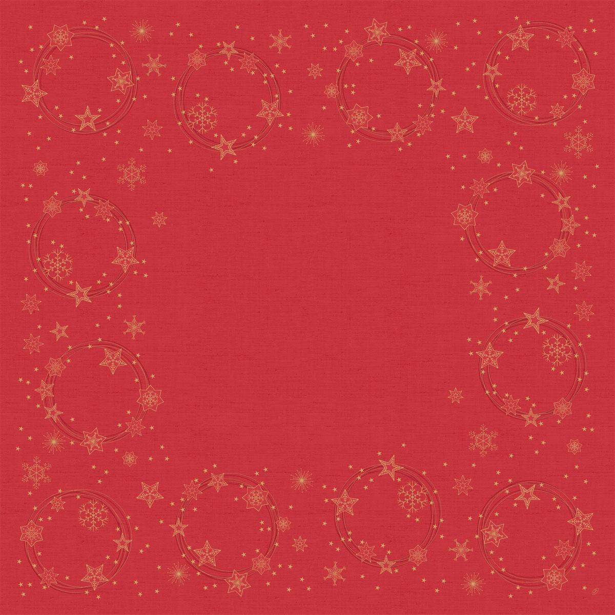 Dunisilk-Mitteldecke 84 x 84 cm, abwaschbar, unterverpackt | mit Motiv Star Shine Red 
