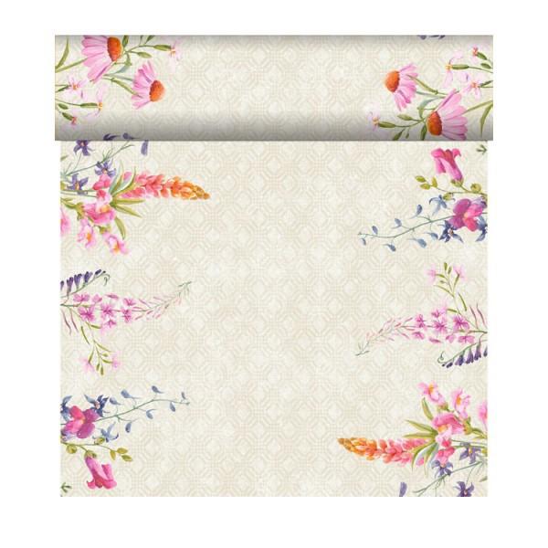 Dunicel Tischläufer 0,4 x 24 m | Tete-á-Tete Motiv Floret  
