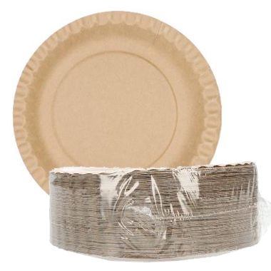 *Pappteller rund 18 cm, beschichtet, braun | 100 Stück 