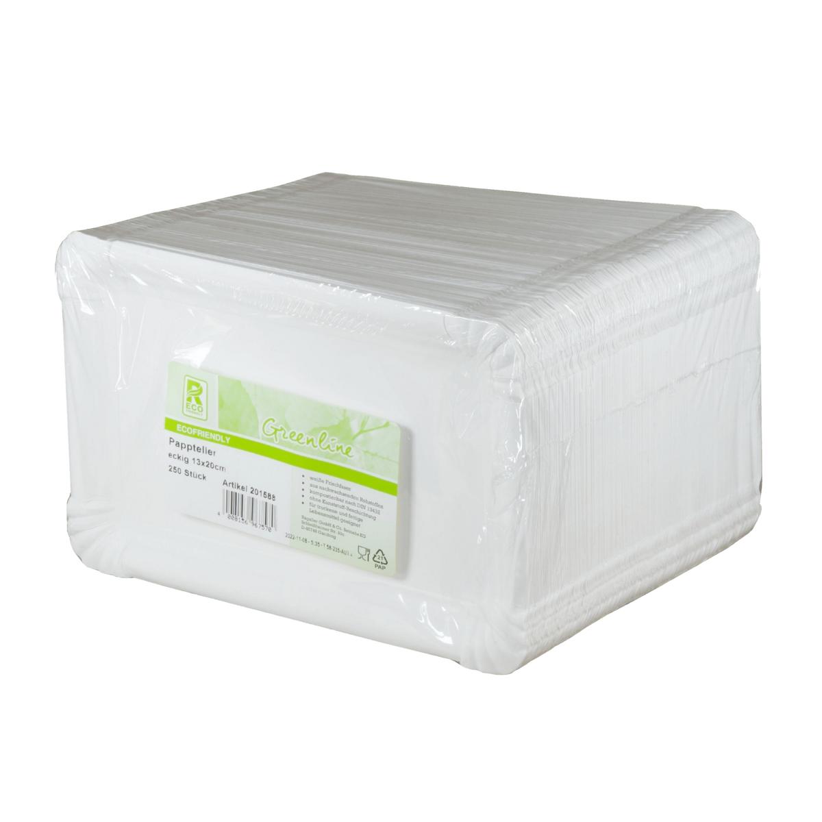 *Pappteller eckig 13 x 20 cm | 250 Stück 