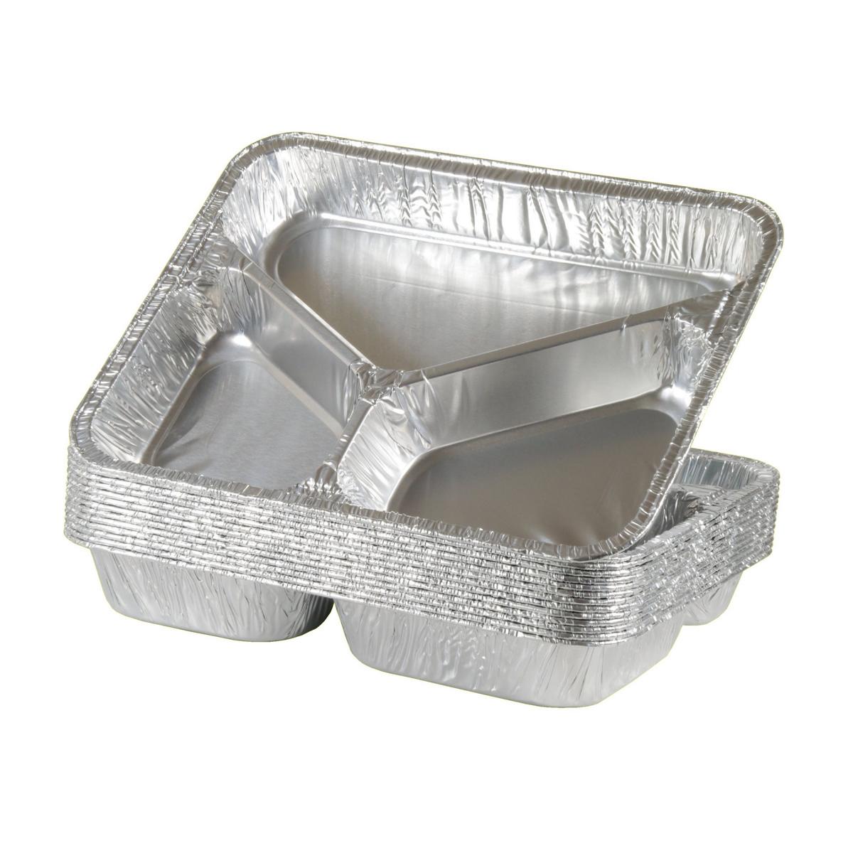 *Menüschale Aluminium 3-geteilt, 227 x 177 x 30 mm | 100 Stück 