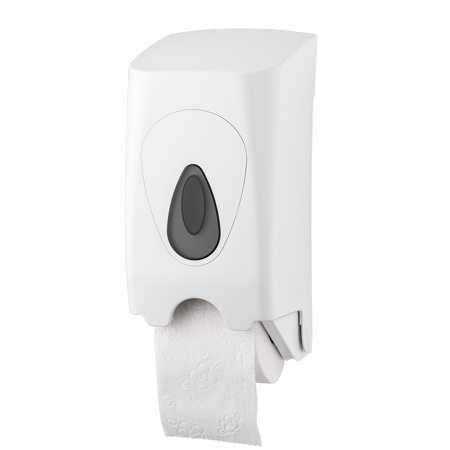 Toilettenrollenspender für 2 Standartrollen | weiß/grau 
