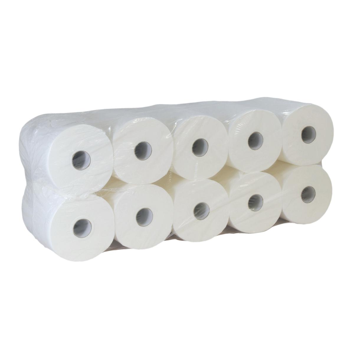 Papierhandtücher Rollenhandtücher Außenabrollung 3-lagig, Zellulose weiß, 65 m | 10 Rollen 
