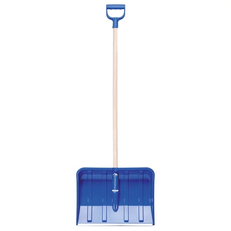 Schneeschieber 49 cm breit,"Alpin 2 A", blau | mit Holzstiel und Alukante 
