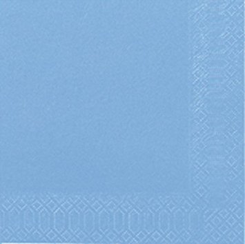 DUNI Zelltuch-Servietten 40 x 40 cm, 3-lagig, 1/4 Falz, 250 Stück/Pack | Uni Azur 