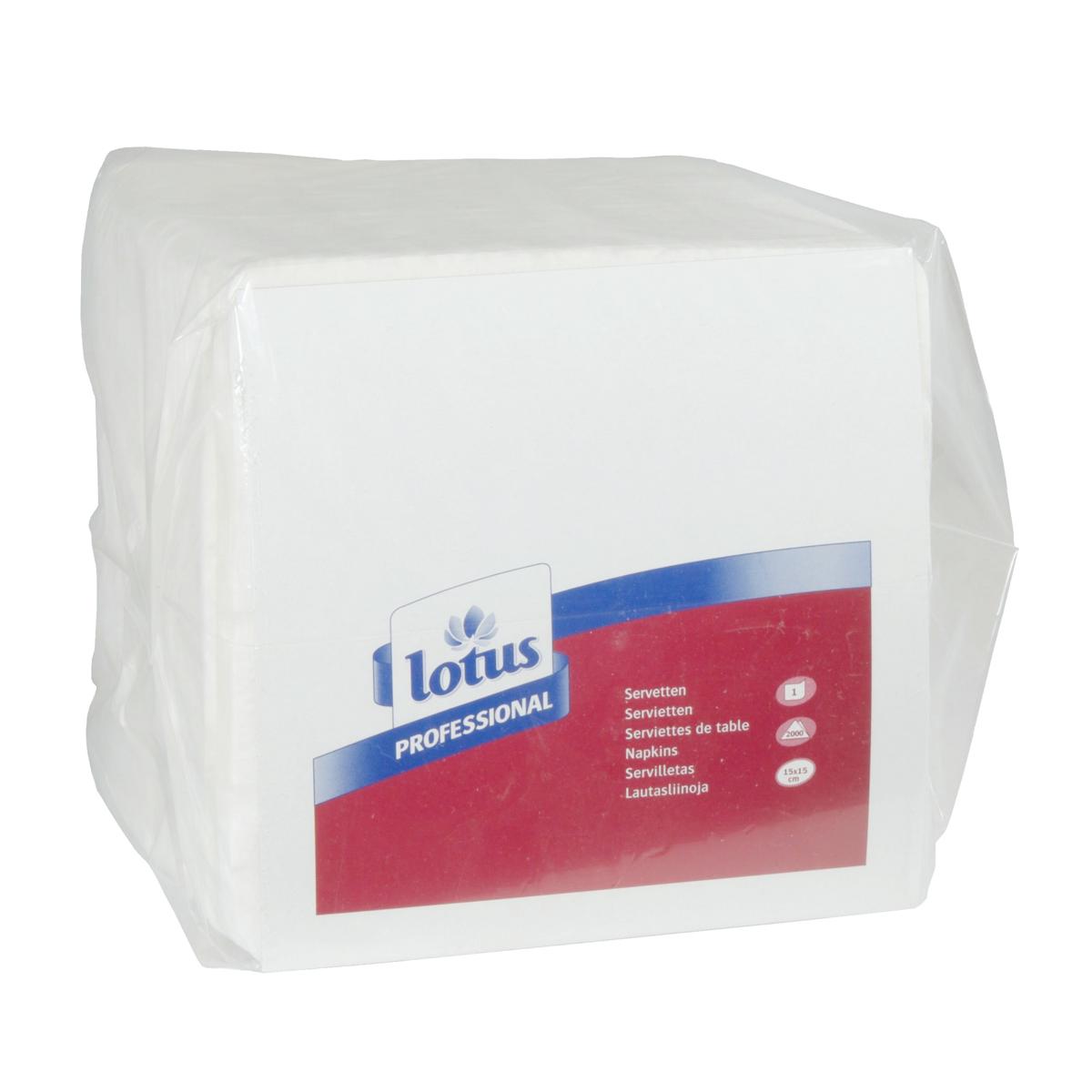 Piccoloservietten 1-lagig,Tissue weiß, 15 x 15 cm | 2000 Stück/Pack