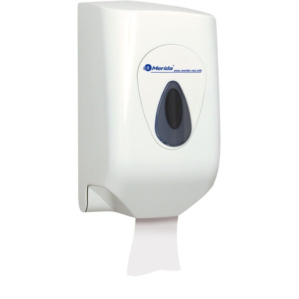 Rollenhandtuchspender "Merida Top Mini" manueller Papiertransport, Innenabrollung |  weiß/grau 
