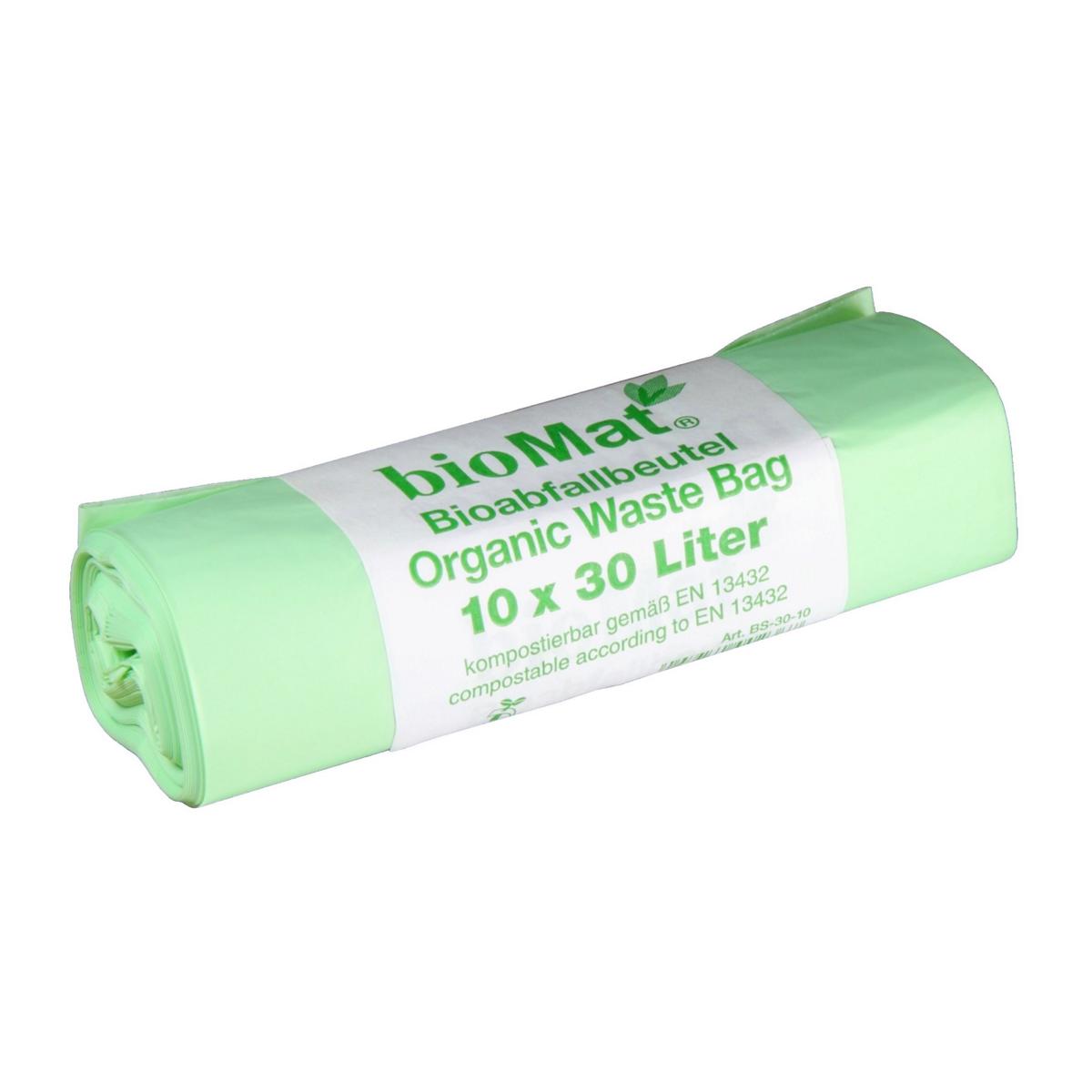 Müllbeutel  30 Liter, Bio-Müllbeutel hellgrün, 530 x 600 mm | 10 Stück/Rolle 
