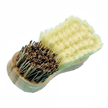 Gemüsebürste 14 cm mit 2 verschiedenen Borsten (mittel + hart) Holz 