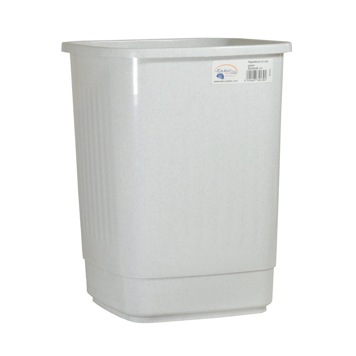 Abfallbehälter, Papierkorb rund, geschlossen, 18 Liter | silber-grau 