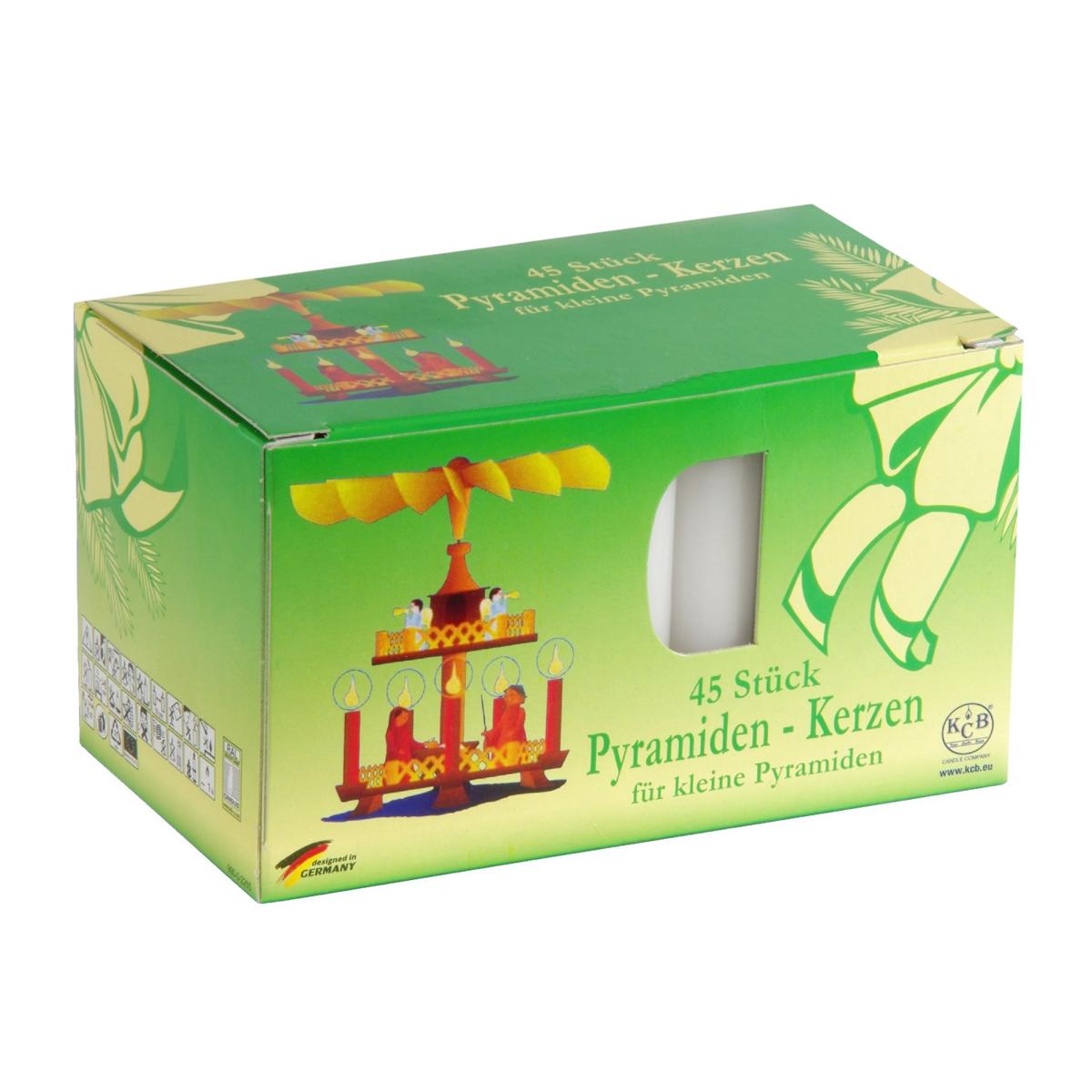 Pyramidenkerzen, 70 x 14 mm, weiß | 45 Stück/Pack 
