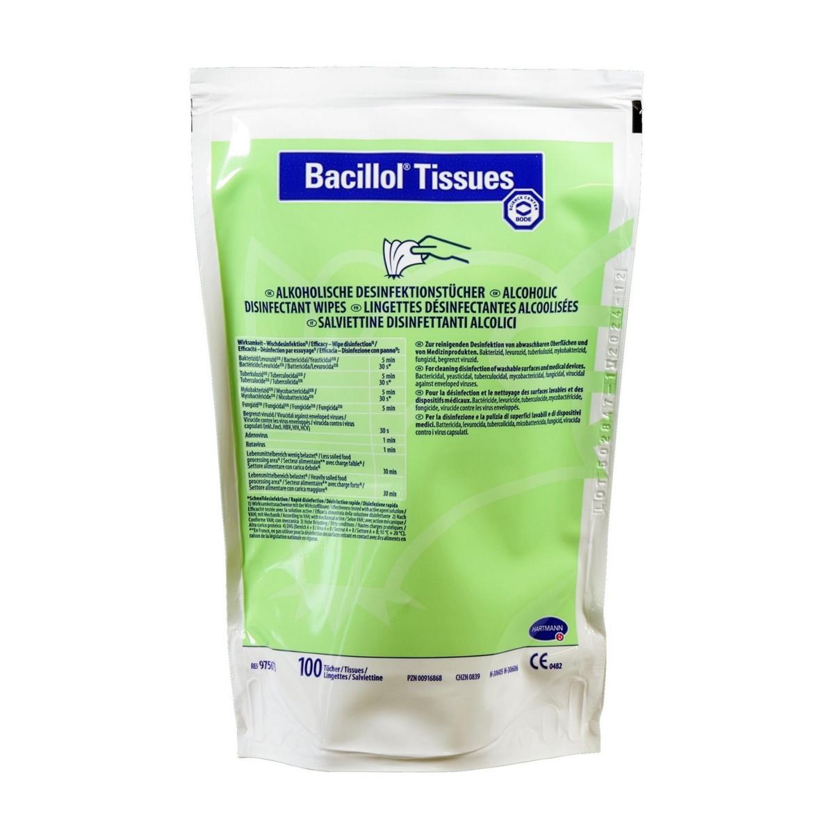 Bacillol Tissues Nachfüllbeutel | 100 Tücher 
