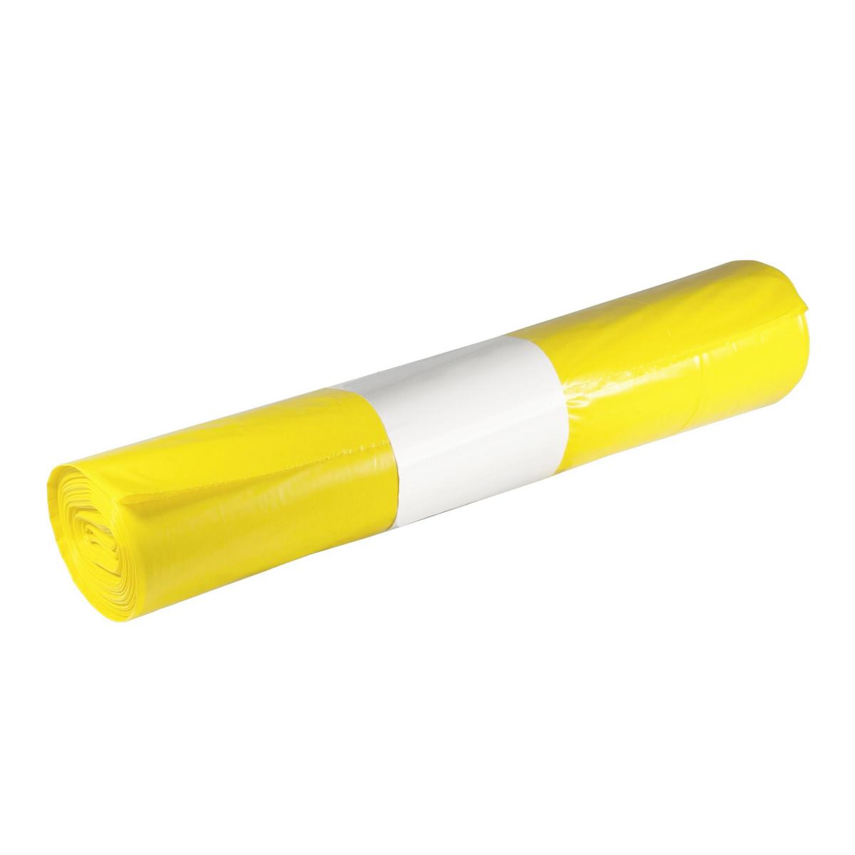 Müllsack   70 Liter,  34 µ, LDPE gelb, 575 x 1000 mm | 25 Stück/Rolle 
