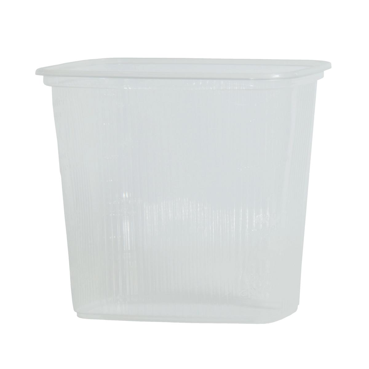 *Verpackungsbecher eckig 500 ml, Kunststoff | 100 Stück 