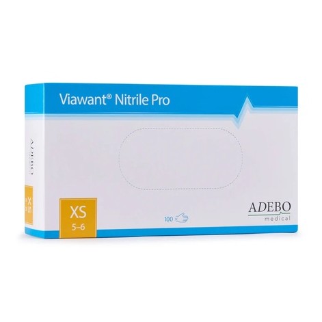 Einweghandschuhe Nitril puderfrei, blau, "Viawant Nitrile Pro", 100 Stück/Box | Größe XS 