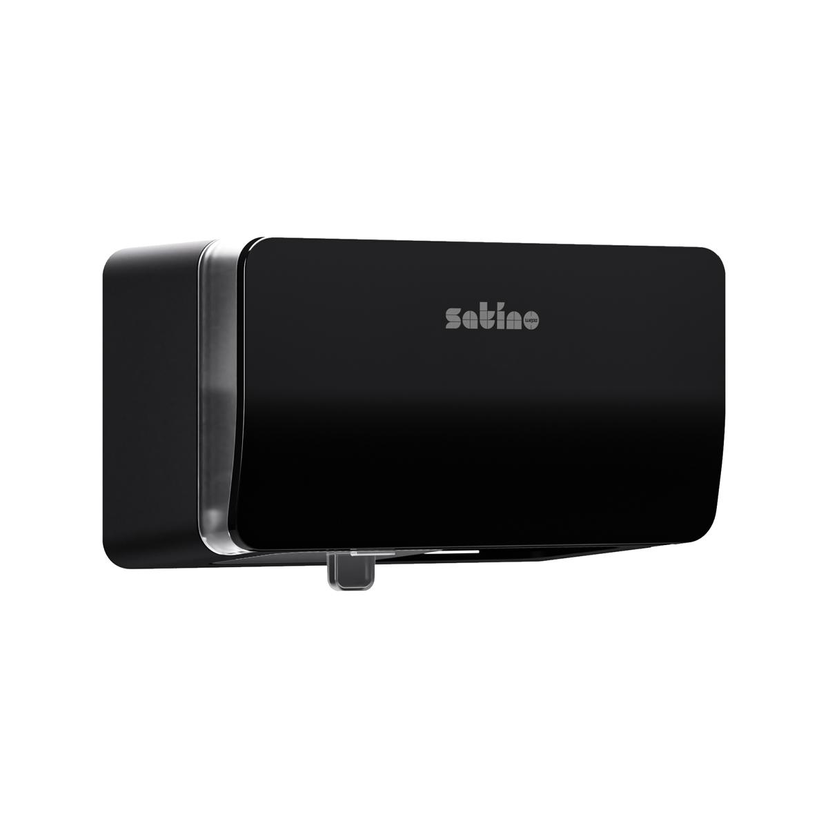 Toilettenpapier-Rollen-Spender für 2 Rollen, "Satino" | schwarz 
