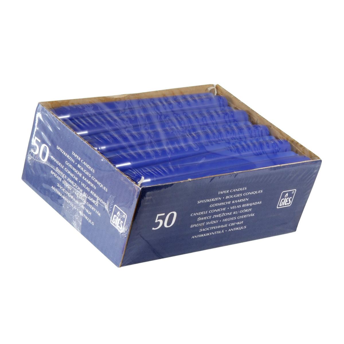 Spitzkerzen 245 x 24 mm, 50 Stück/Pack | Farbe brilliant_blau 