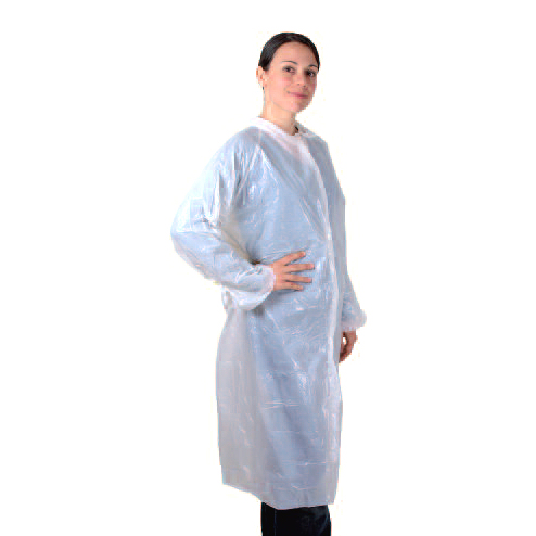 Besuchermantel - PE-Einmalbesuchermäntel weiß, einzeln verpackt | 50 Stück/Box 
