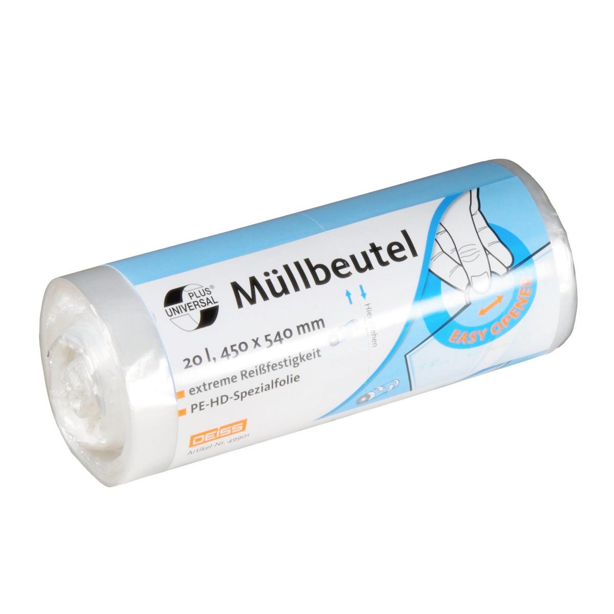 Müllbeutel  20 Liter, 6 µ, HDPE transparent, 450 x 540 mm | 50 Stück/Rolle 
