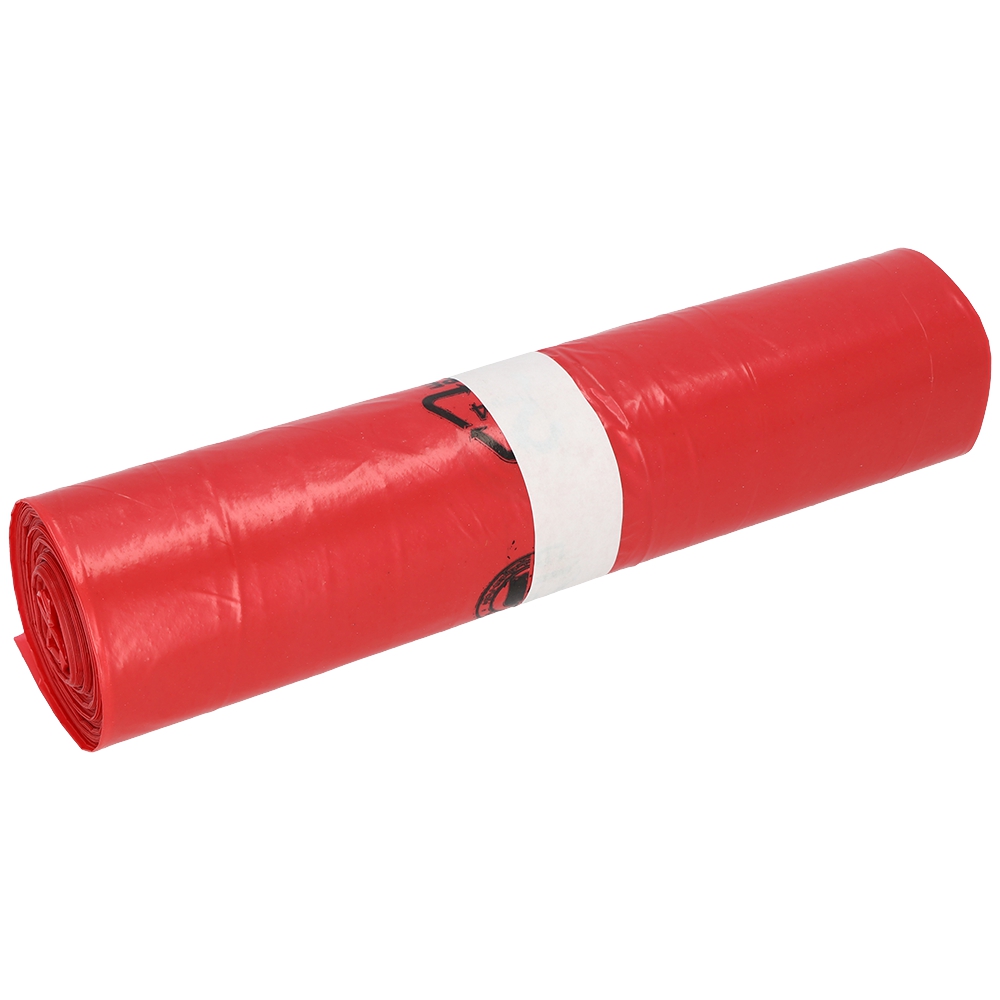 Müllsack   70 Liter,  34 µ, Typ 60, LDPE - Regenerat rot, 575 x 1000 mm | 25 Stück/Rolle 
