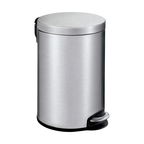 Abfallbehälter, Treteimer 12 Liter, "Serene" Metal, rund | matt edelstahl 